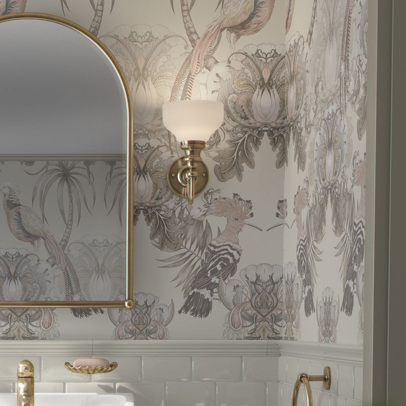 Premium champagne wallpaper in luxury bedroom